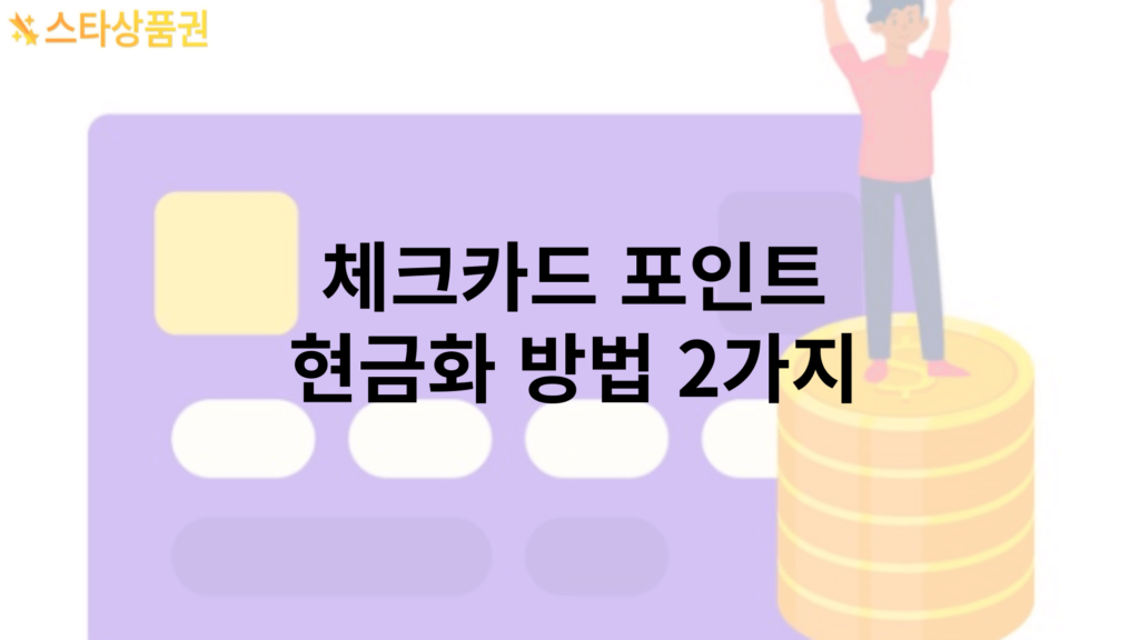 체크카드 포인트 현금화 방법 2가지 